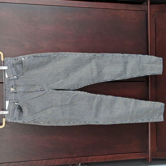 Baldwin navy/white engineer stripe skinny jeans 29 - Picture 1 of 9